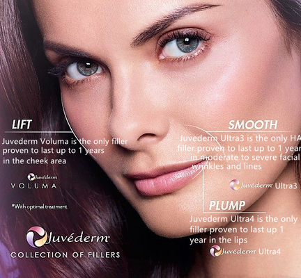 Yüz Kırışıklık Dolgusu İçin 2x1ml Çapraz Bağlantılı Juvederm Dermal Dolgu
