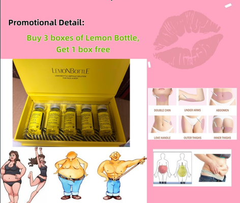 Şişe başına 10 ml yağ çözücü limon şişesi Lipolitik çözeltisi