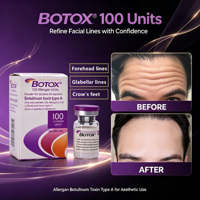 BOTOX 100 ünite Kırışıklık Karşıtı Enjeksiyon Yüz Estetik Tedavisi Allergan Botulinum Toksini Tip A