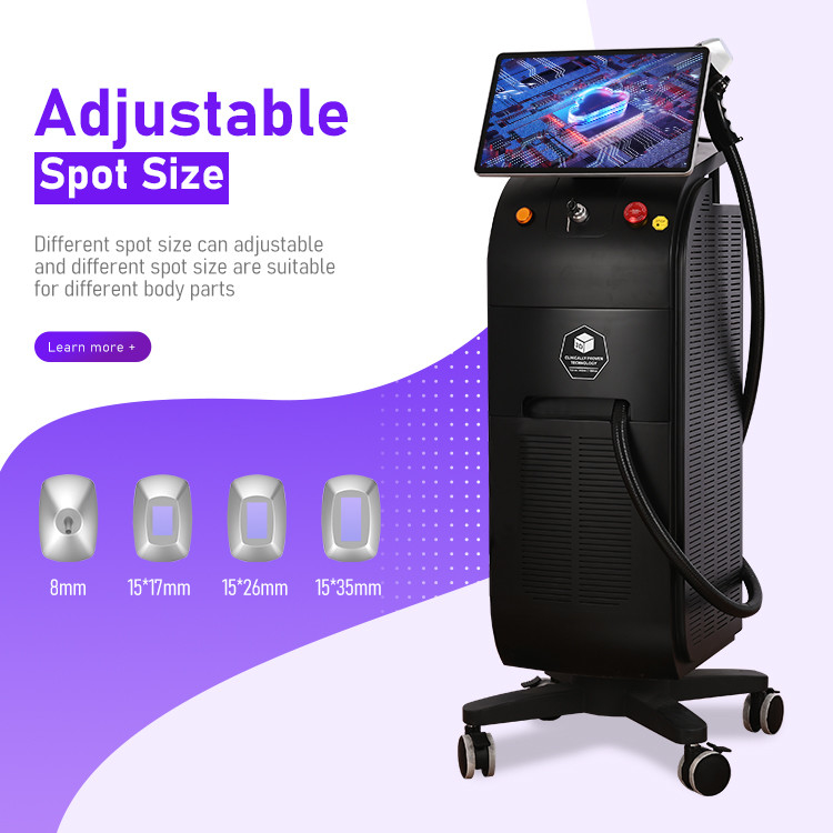 Tüm Cilt Tipleri için Gelişmiş Lazer Saç Kaldırma Makinesi Çok Dilli Arayüz 755 808 940 1064nm Dalga Uzunluğu