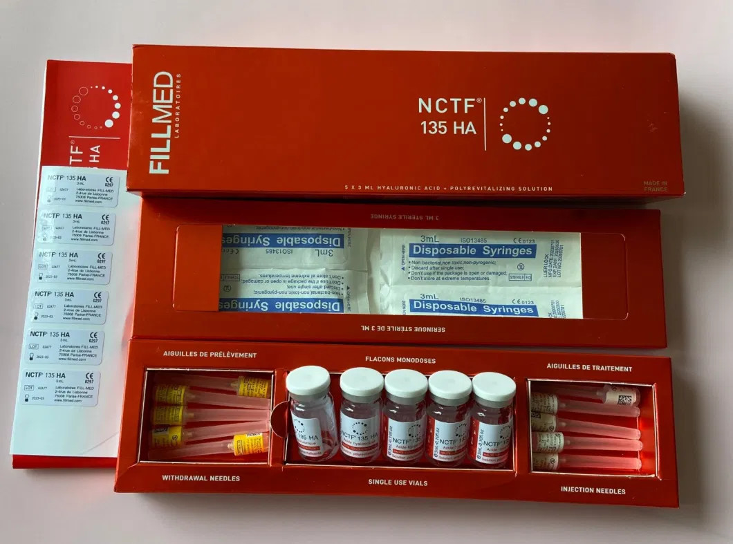 Dolgun Nctf 135ha Mesoterapi Enjekte edilebilir Deri Güçlendirici Yaşı Dönüştürme Enerjizatör Filorga Anti-Aging Kırışıklık Kaldırma