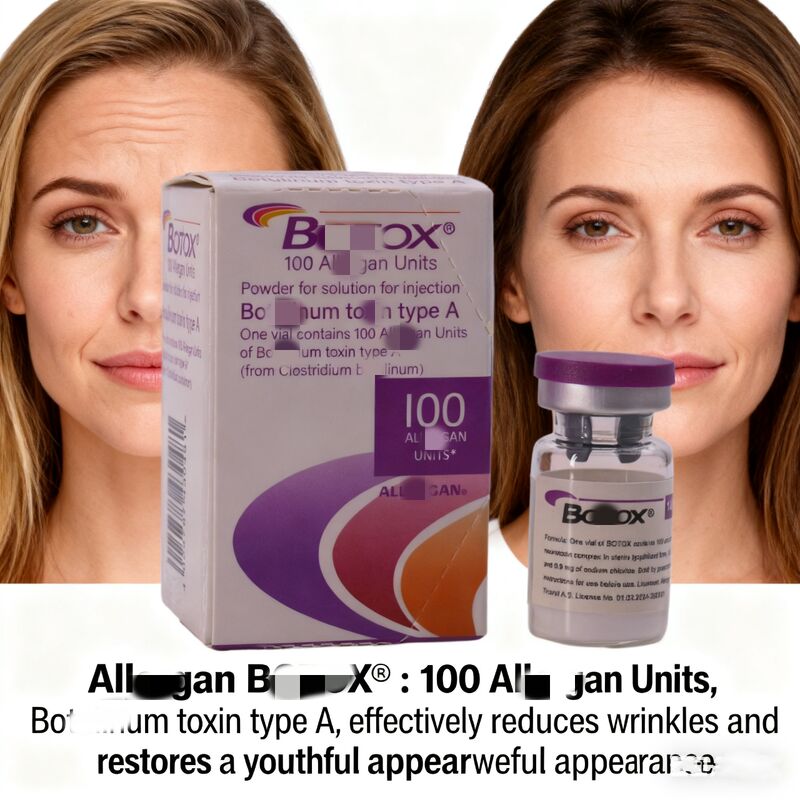 Botox Enjekte edilebilir kırışıklıkları kaldırır Botulinum Toksin 100 birim Allergan Botox Tedaviler için Yüz Bölgeleri